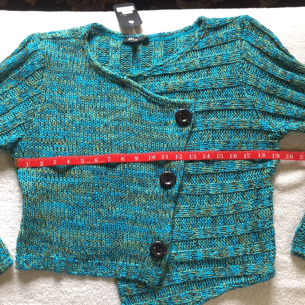 Asymmetrical Big Button Cardigan - Picture 3 of 9